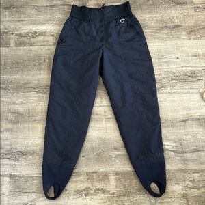 Vintage Tyrolia High Waisted Skiwear, Black Ski / Snowboarding Stirrup pants